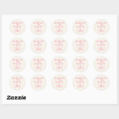 21e Levendige Roze Hand Getrokken Cake Kaarsen Ver Ronde Sticker (Vel)