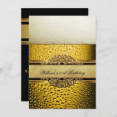 21e Mans Beer Black Gold Birthday Party Kaart (Voorkant / Achterkant)