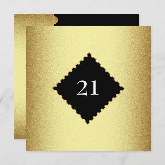 21e Metaal Gold Lijst speciale geboortedag Kaart (Voorkant / Achterkant)