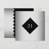 21e Metaal Silver Lijst Special Birthday Event Kaart (Voorkant / Achterkant)