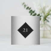 21e Metaal Silver Lijst Special Birthday Event Kaart (Staand voorkant)