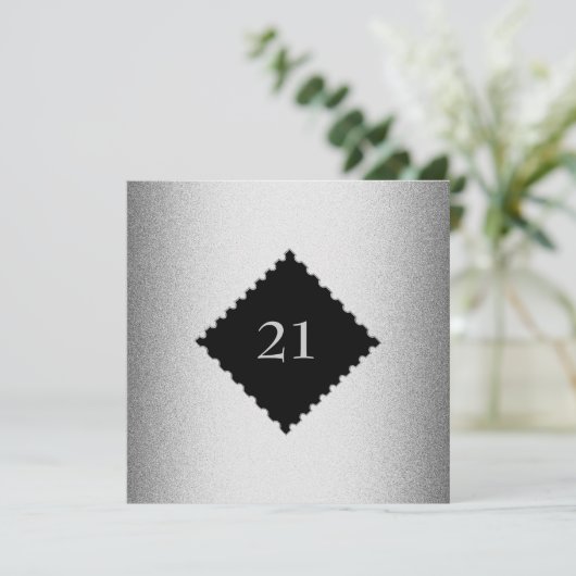 21e Metaal Silver Lijst Special Birthday Event Kaart (Staand voorkant)