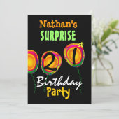 21e OPLEIDING VANDAAG Ballonenuitnodiging Kaart (Staand voorkant)