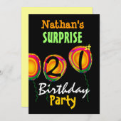 21e OPLEIDING VANDAAG Ballonenuitnodiging Kaart (Voorkant / Achterkant)