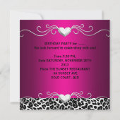 21e-partijenzwarte zilverroze witte luipaard kaart (Achterkant)