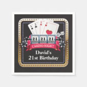 21e poker-speelkaart Casino Birthday Napkins Servet (Voorkant)