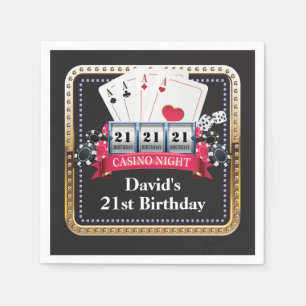 21e poker-speelkaart Casino Birthday Napkins Servet