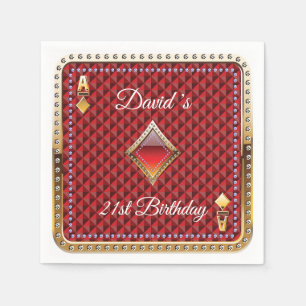 21e poker-speelkaart Casino Birthday Napkins Servet