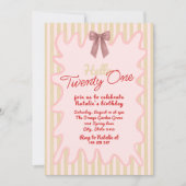 21e Retro Drawn Bow Wavy Lijst Foto Verjaardag Kaart (Voorkant)