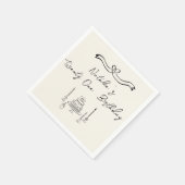 21e retro handgeschreven getekende taart boog verj servet (Hoek)