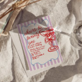 21e Rode Hand Getrokken Champagne Glas Leuke Verja Kaart