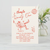 21e Rode Hand Getrokken Cowgirl Coastal Fun Verjaa Kaart (Staand voorkant)