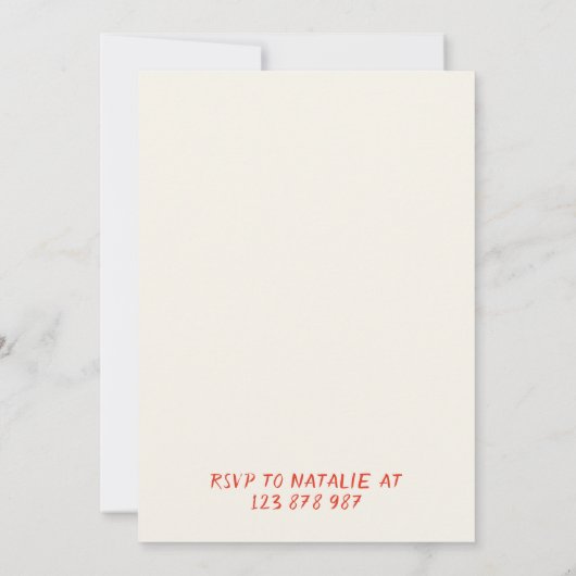 21e Rode Hand Getrokken Cowgirl Coastal Fun Verjaa Kaart (Achterkant)