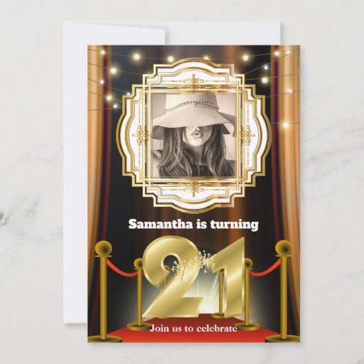 21e rode loper hollywood vip gouden fotofeest inv kaart (Voorkant)