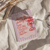 21e Rode Roze Hand getrokken Champagne Glas Verjaa Kaart