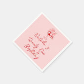 21e Rode Roze Hand getrokken Coquette Verjaardagsf Servet (Hoek)