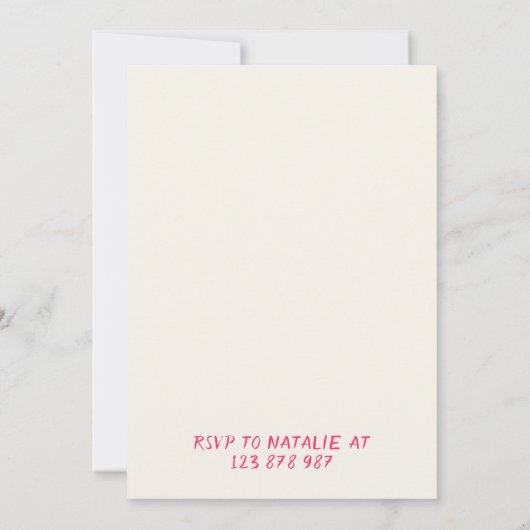 21e Roze Hand Getrokken Cowgirl Coastal Fun Verjaa Kaart (Achterkant)