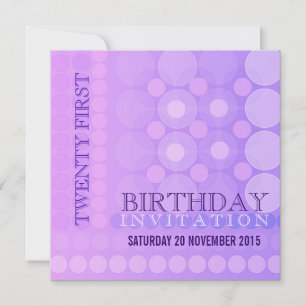 21e roze + Lila funky Stippen Pattern Birthday Inv Kaart