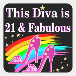 21E SCHOENENKONINGIN VIERKANTE STICKER