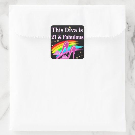 21E SCHOENENKONINGIN VIERKANTE STICKER (Tas)