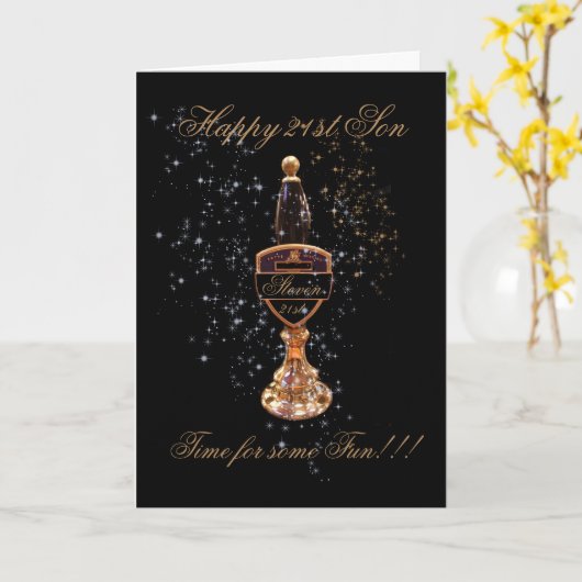 21e SON VERJAARDAG WENSKAART Kaart (Gele Bloem)