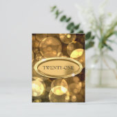 21e speciale gebeurtenis Elegant Black & Gold Bubb Kaart (Staand voorkant)