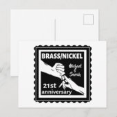 21e trouwdag breekt nikkel traditioneel briefkaart (Voorkant / Achterkant)