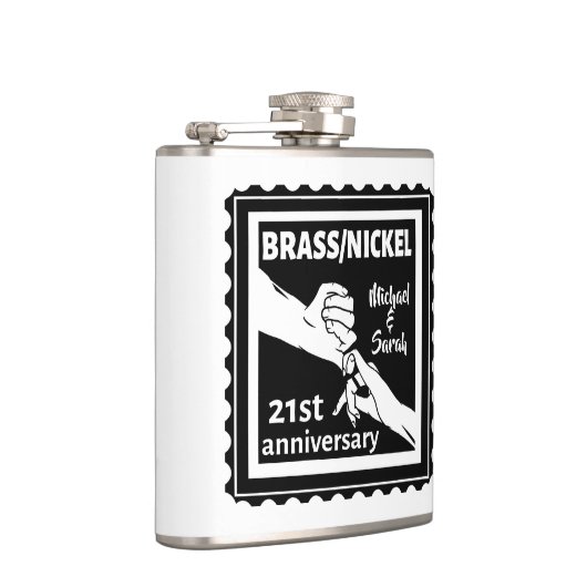 21e trouwdag breekt nikkel traditioneel heupfles (Rechts)