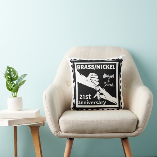 21e trouwdag breekt nikkel traditioneel kussen (Stoel)