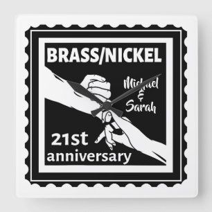 21e trouwdag breekt nikkel traditioneel vierkante klok