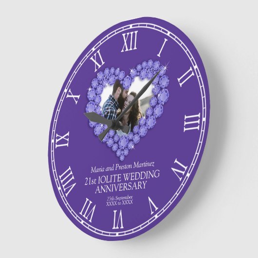 21e trouwdag iolite gemstone grote klok (Hoek)