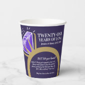 21e trouwdag iolite leuke weetjes paarse papieren bekers (Achterkant)