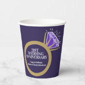 21e trouwdag iolite leuke weetjes paarse papieren bekers (Voorkant)