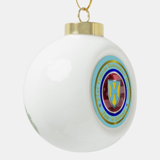 21e TSC kerstmis Keramische Bal Ornament (Links)