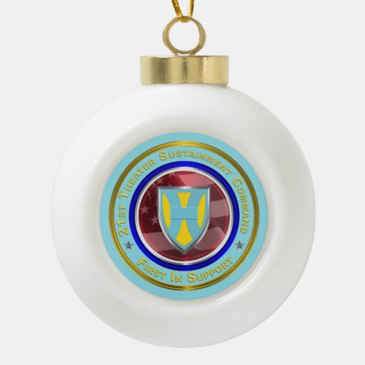 21e TSC kerstmis Keramische Bal Ornament (Voorkant)