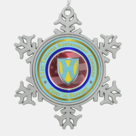 21e TSC kerstmis Tin Sneeuwvlok Ornament