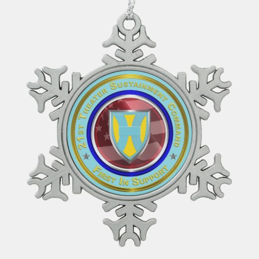 21e TSC kerstmis Tin Sneeuwvlok Ornament (Voorkant)