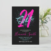 21e uitnodiging | 21ste verjaardag (Staand voorkant)