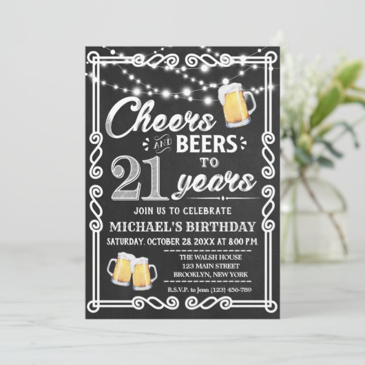 21e uitnodiging | Kaas en bier (Staand voorkant)