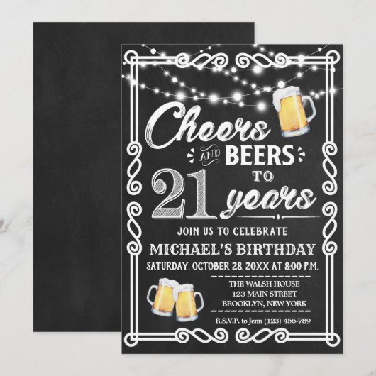 21e uitnodiging | Kaas en bier (Voorkant / Achterkant)