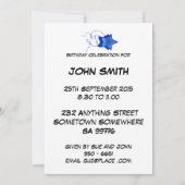 21e uitnodiging met disco-bal en regenboogsterren (Achterkant)