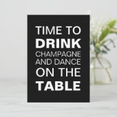 21e uitnodiging van 21e verjaardag in wit en zwart (Staand voorkant)