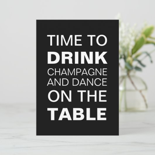 21e uitnodiging van 21e verjaardag in wit en zwart (Staand voorkant)