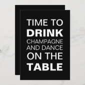 21e uitnodiging van 21e verjaardag in wit en zwart (Voorkant / Achterkant)