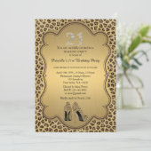 21e uitnodiging van Birthday, getallen diamanten,  (Staand voorkant)