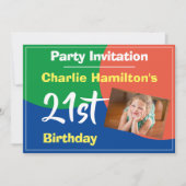 21e uitnodiging van de Birthday met foto (Voorkant)