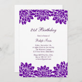 21e uitnodiging van de moderne en Florale partij (Voorkant / Achterkant)