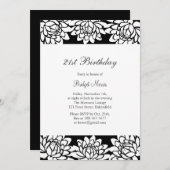 21e uitnodiging van de moderne en Florale partij (Voorkant / Achterkant)