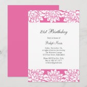 21e uitnodiging van de moderne en Florale partij (Voorkant / Achterkant)