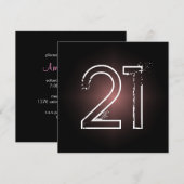 21e uitnodiging van de partij van Birthday (Voorkant / Achterkant)